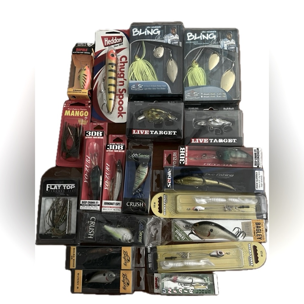 FISHING ENTHUSIASTS…fishing hooks and lures. All new and still in packaging